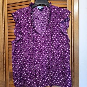 CeCe Purple Floral Blouse
